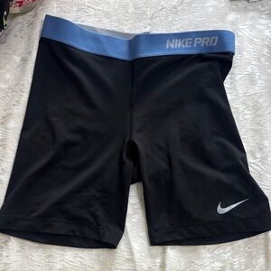 Nike Black Shorts with Blue Waistband